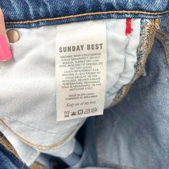Aritzia Sunday Best Zinger Jeans Mid Rise Flare 90s Medium Wash Blue Size 25 - Picture 8 of 9